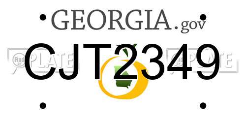 CJT2349 Georgia License Plate