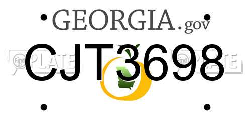CJT3698 Georgia License Plate