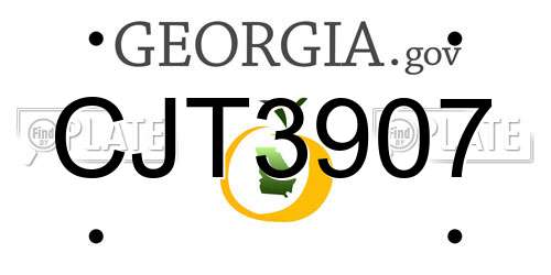 CJT3907 Georgia License Plate