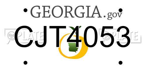 CJT4053 Georgia License Plate