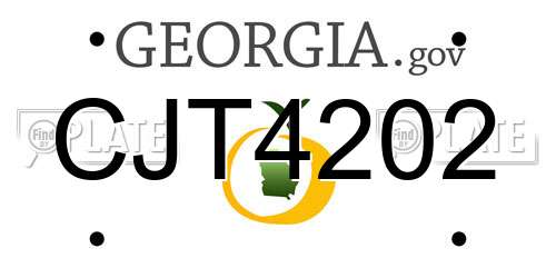CJT4202 Georgia License Plate