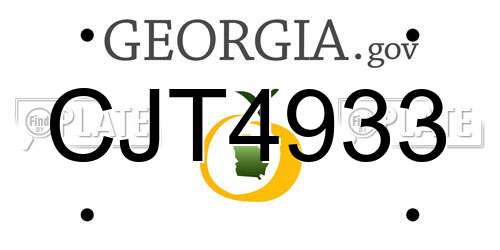CJT4933 Georgia License Plate