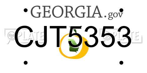 CJT5353 Georgia License Plate
