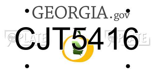 CJT5416 Georgia License Plate