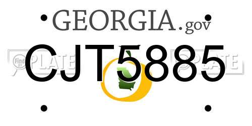 CJT5885 Georgia License Plate