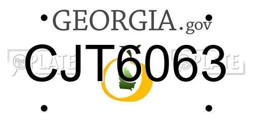 CJT6063 Georgia License Plate
