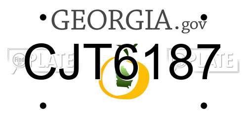 CJT6187 Georgia License Plate