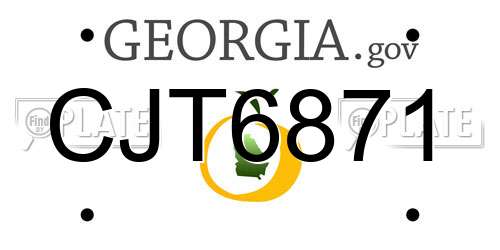 CJT6871 Georgia License Plate