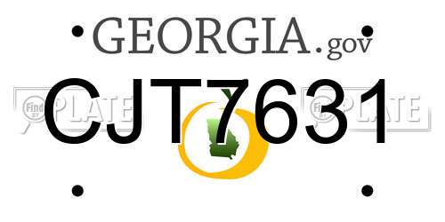 CJT7631 Georgia License Plate