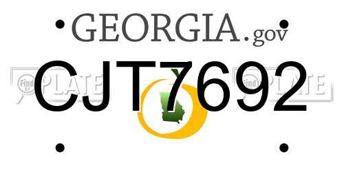 CJT7692 Georgia License Plate