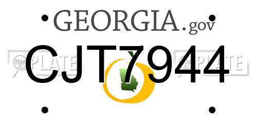 CJT7944 Georgia License Plate