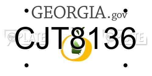 CJT8136 Georgia License Plate