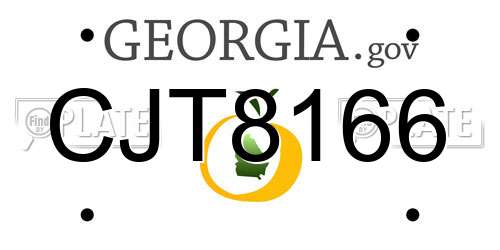 CJT8166 Georgia License Plate