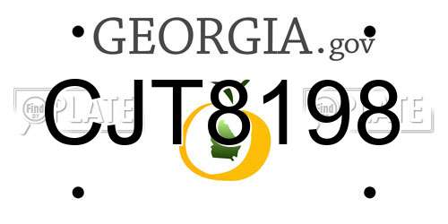 CJT8198 Georgia License Plate