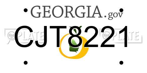 CJT8221 Georgia License Plate
