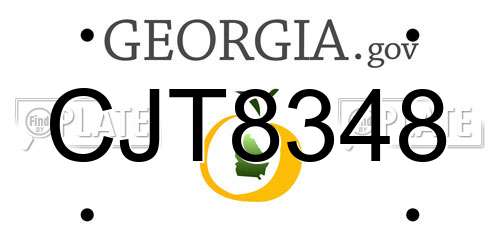 CJT8348 Georgia License Plate