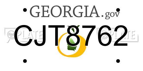 CJT8762 Georgia License Plate