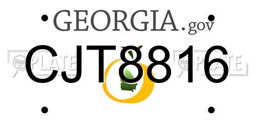 CJT8816 Georgia License Plate