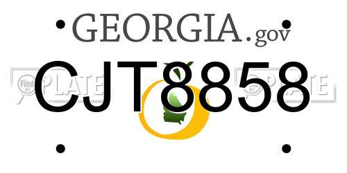 CJT8858 Georgia License Plate