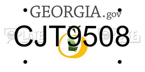 CJT9508 Georgia License Plate