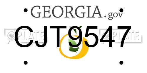 CJT9547 Georgia License Plate