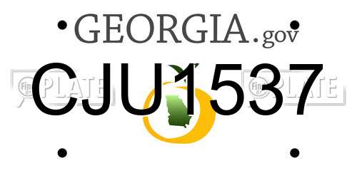 CJU1537 Georgia License Plate