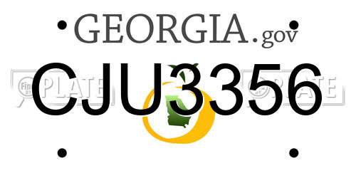 CJU3356 Georgia License Plate