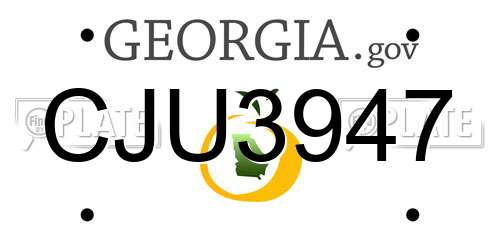 CJU3947 Georgia License Plate