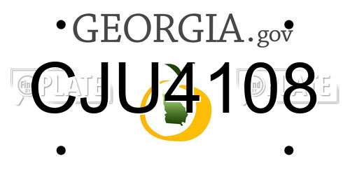 CJU4108 Georgia License Plate