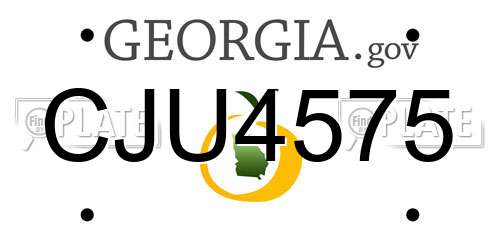 CJU4575 Georgia License Plate