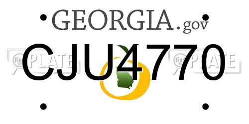 CJU4770 Georgia License Plate
