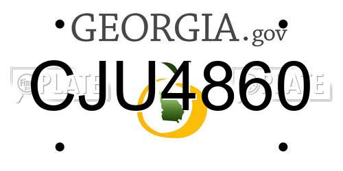 CJU4860 Georgia License Plate
