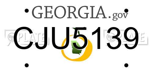 CJU5139 Georgia License Plate