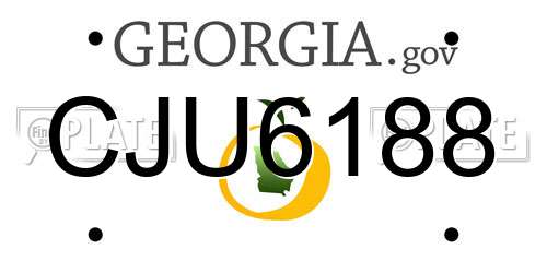 CJU6188 Georgia License Plate