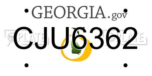 CJU6362 Georgia License Plate