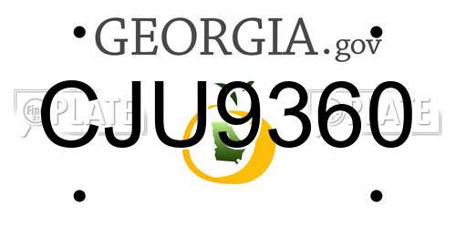 CJU9360 Georgia License Plate
