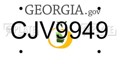 CJV9949 Georgia License Plate