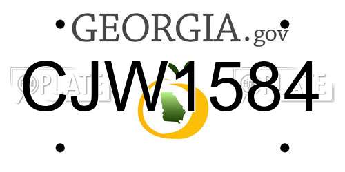 CJW1584 Georgia License Plate