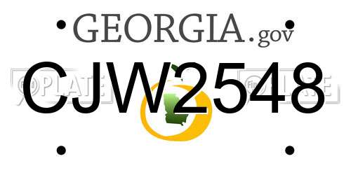 CJW2548 Georgia License Plate