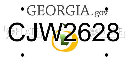 CJW2628 Georgia License Plate