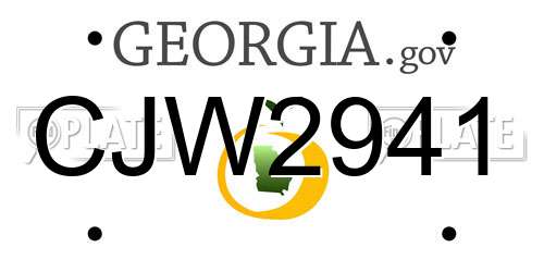 CJW2941 Georgia License Plate