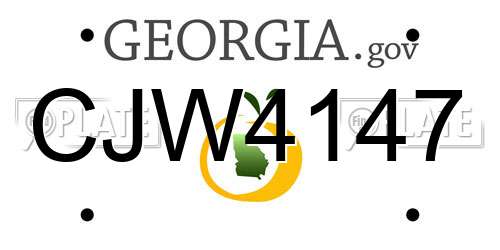 CJW4147 Georgia License Plate