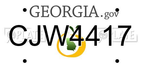 CJW4417 Georgia License Plate