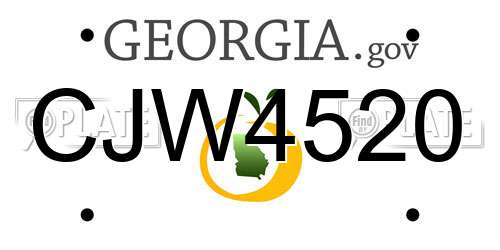 CJW4520 Georgia License Plate