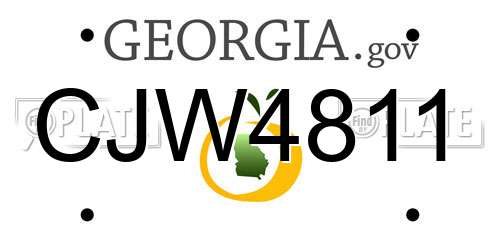 CJW4811 Georgia License Plate