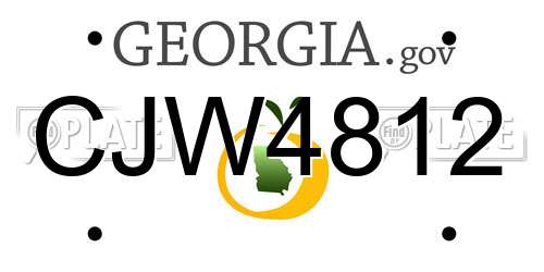 CJW4812 Georgia License Plate