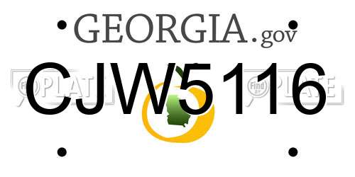 CJW5116 Georgia License Plate