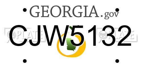CJW5132 Georgia License Plate