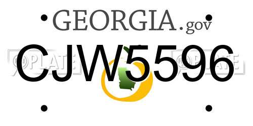 CJW5596 Georgia License Plate