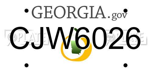 CJW6026 Georgia License Plate
